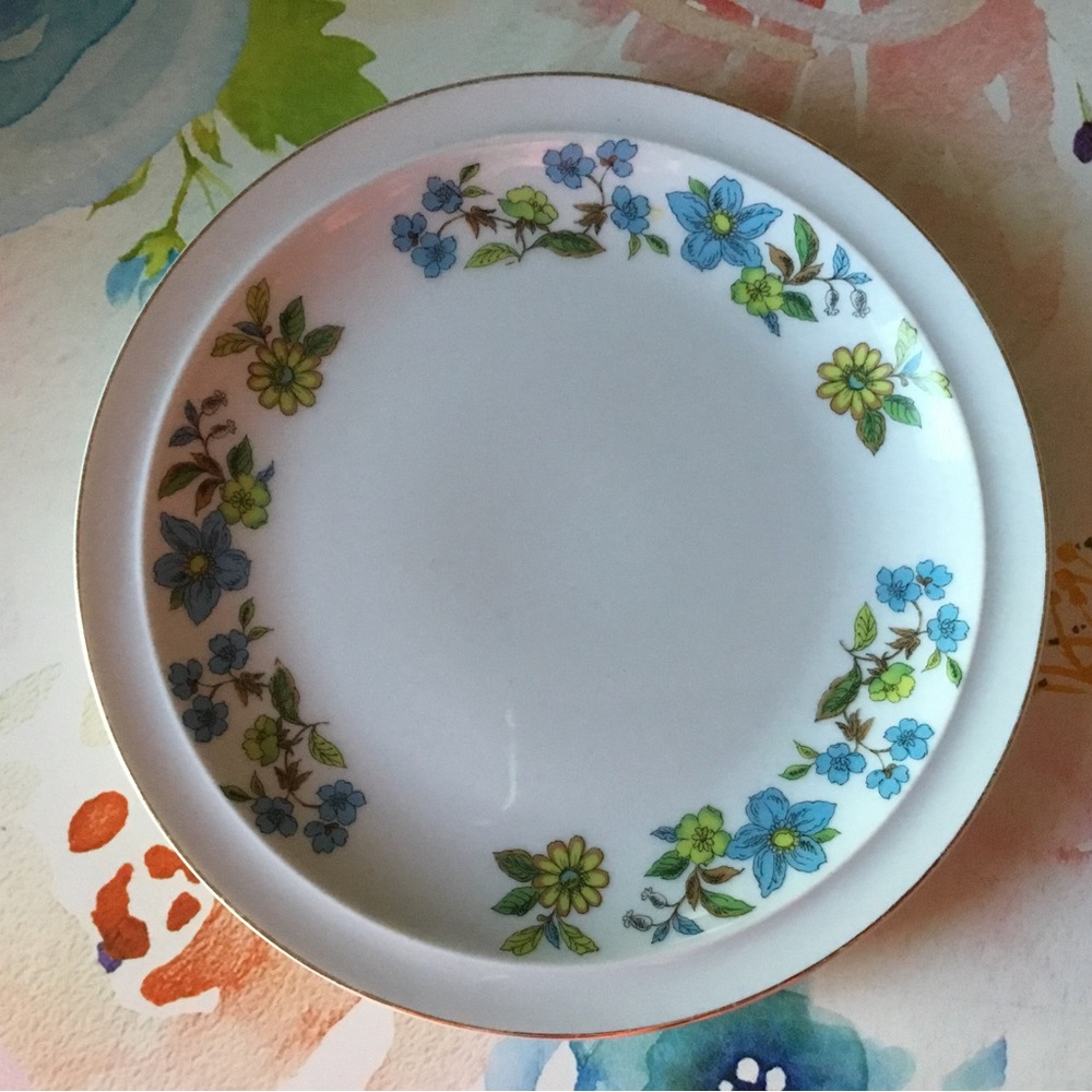 Vintage Royal Domino Blue Garden Salad plate EUC